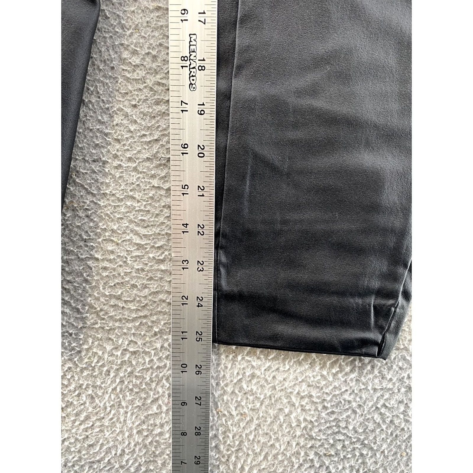 Vintage Maurices Women’s Black Faux Leather Pants Pull On Size 18W Short Skinny Ankle Stretch Size 40" / US 18 - 7 Thumbnail
