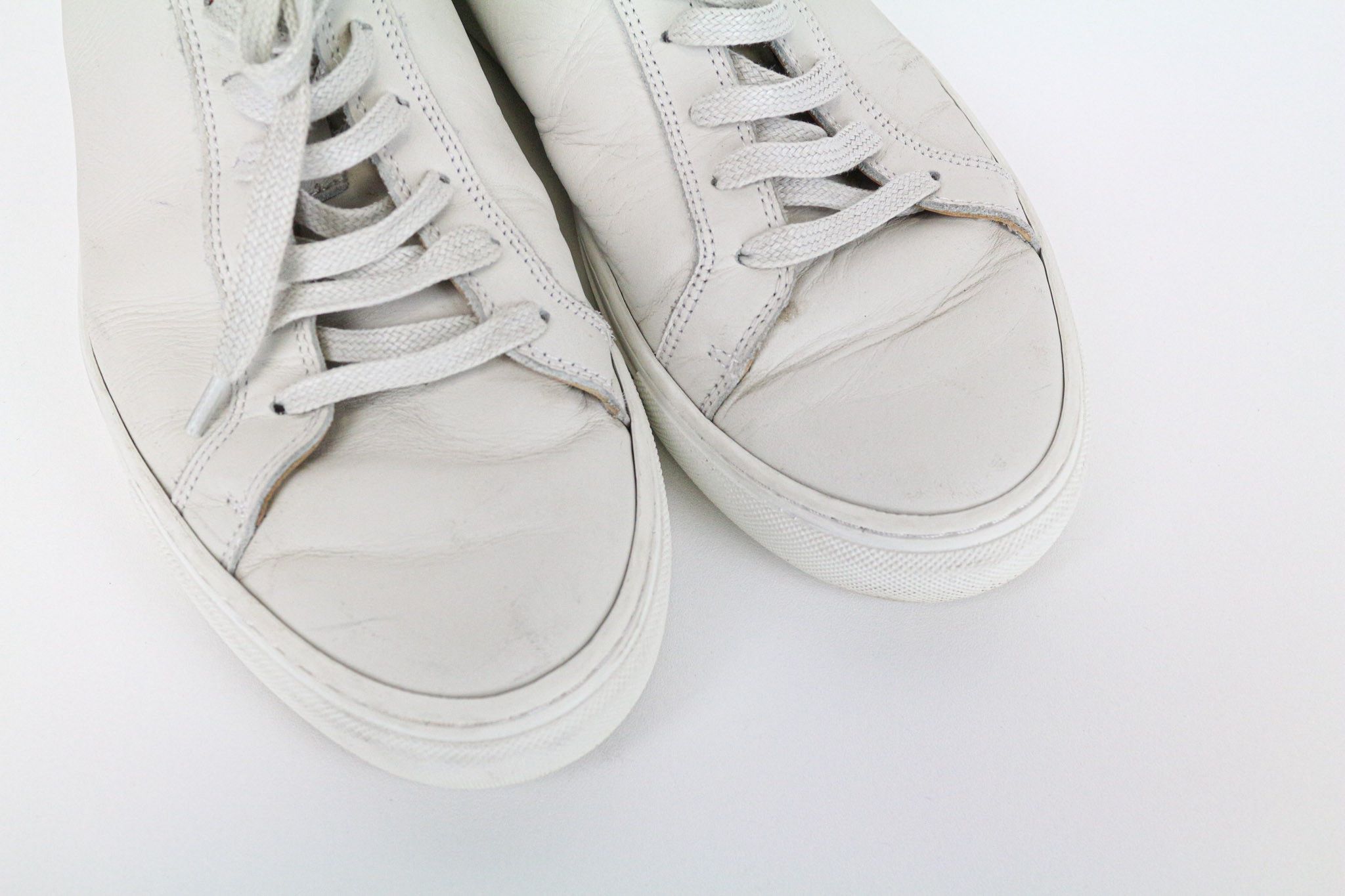 Suitsupply EU41 Beige Grey Leather Low-Top Sneakers 74451 Size US 8 / EU 41 - 9 Thumbnail