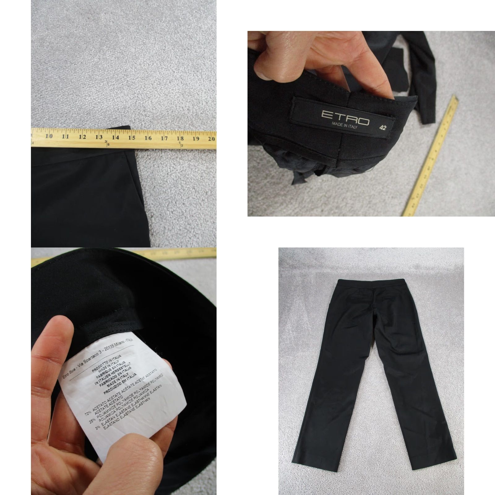 Etro VINTAGE ETRO Pants Womens Size 6 Black Dress Trousers Tapered Style Size 28" / US 6 / IT 42 - 8 Thumbnail