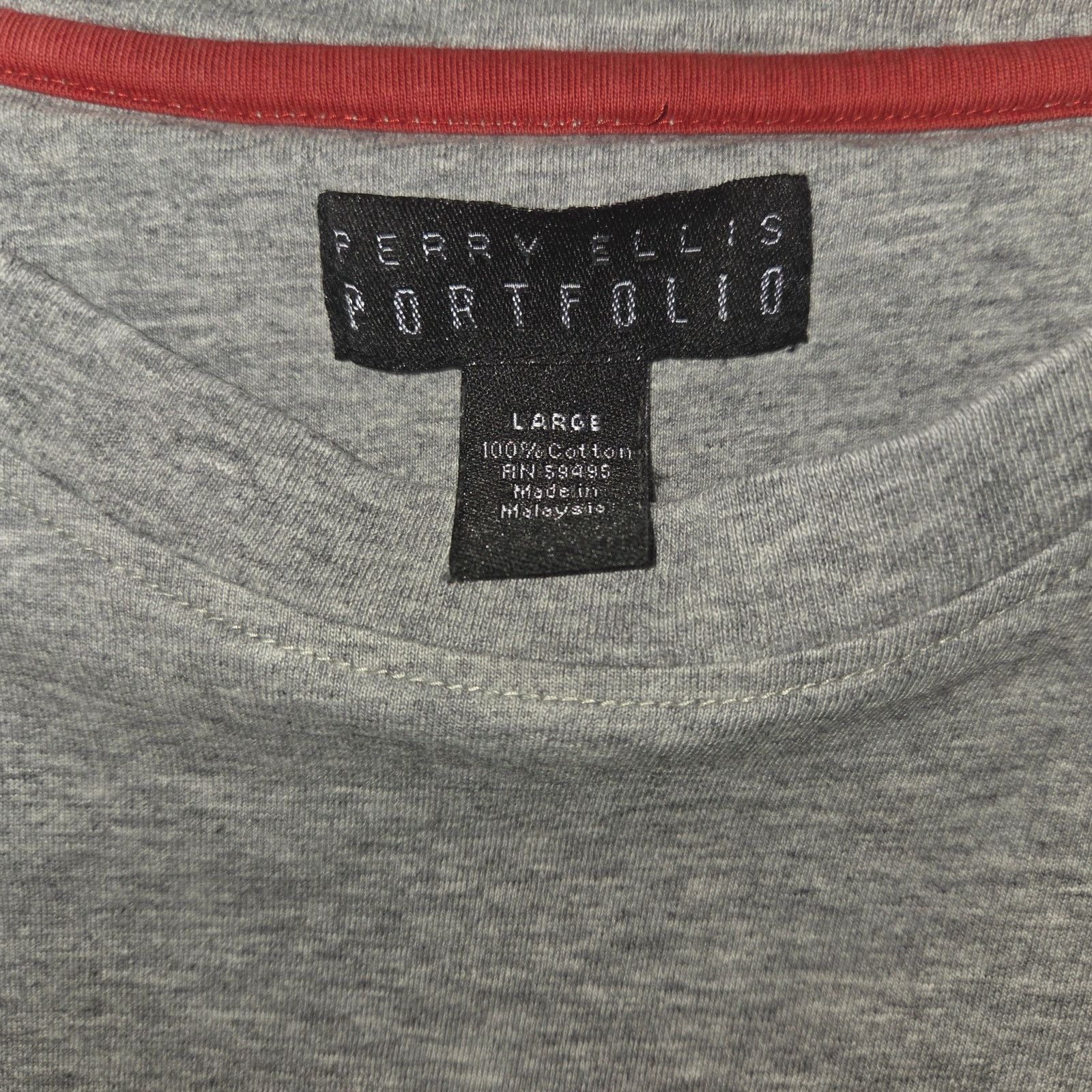 Perry Ellis Stylish Perry Ellis Men's Large Grey Pocket T-Shirt Size US L / EU 52-54 / 3 - 5 Thumbnail