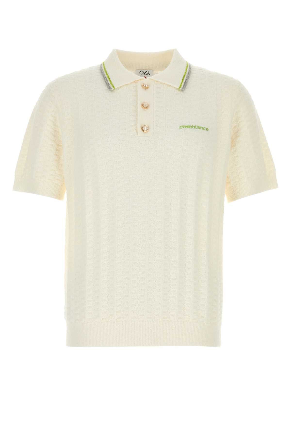 Casablanca Ivory Boucle Polo Shirt Size US S / EU 44-46 / 1 - 1 Thumbnail