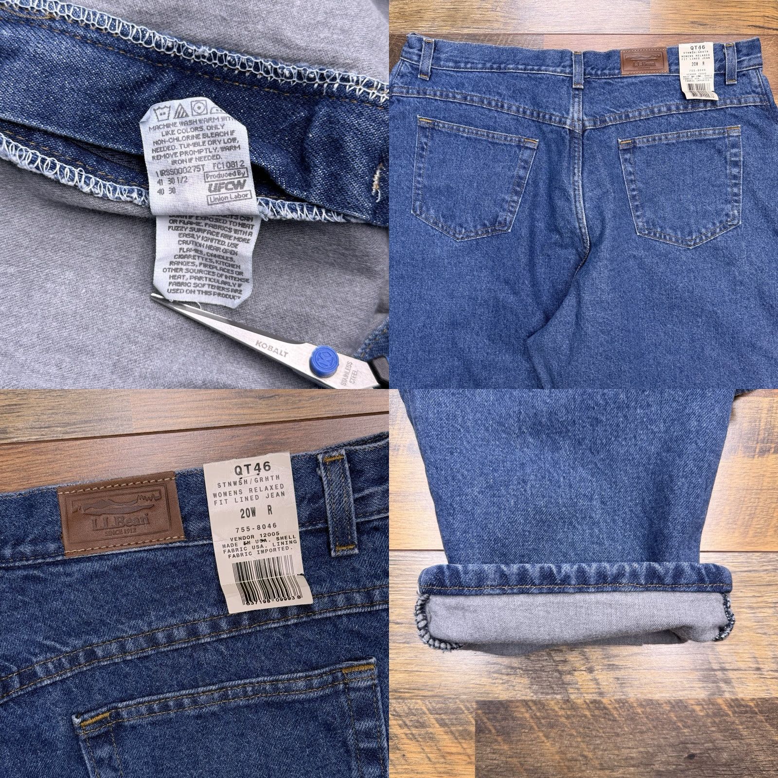 Vintage VINTAGE L.L.Bean Jeans Womens 20W 28in Inseam Relaxed Straight Denim Stone Blue 100% Cotton 5-Pocket USA 90s Lined New Size 42" / US 20 - 8 Thumbnail