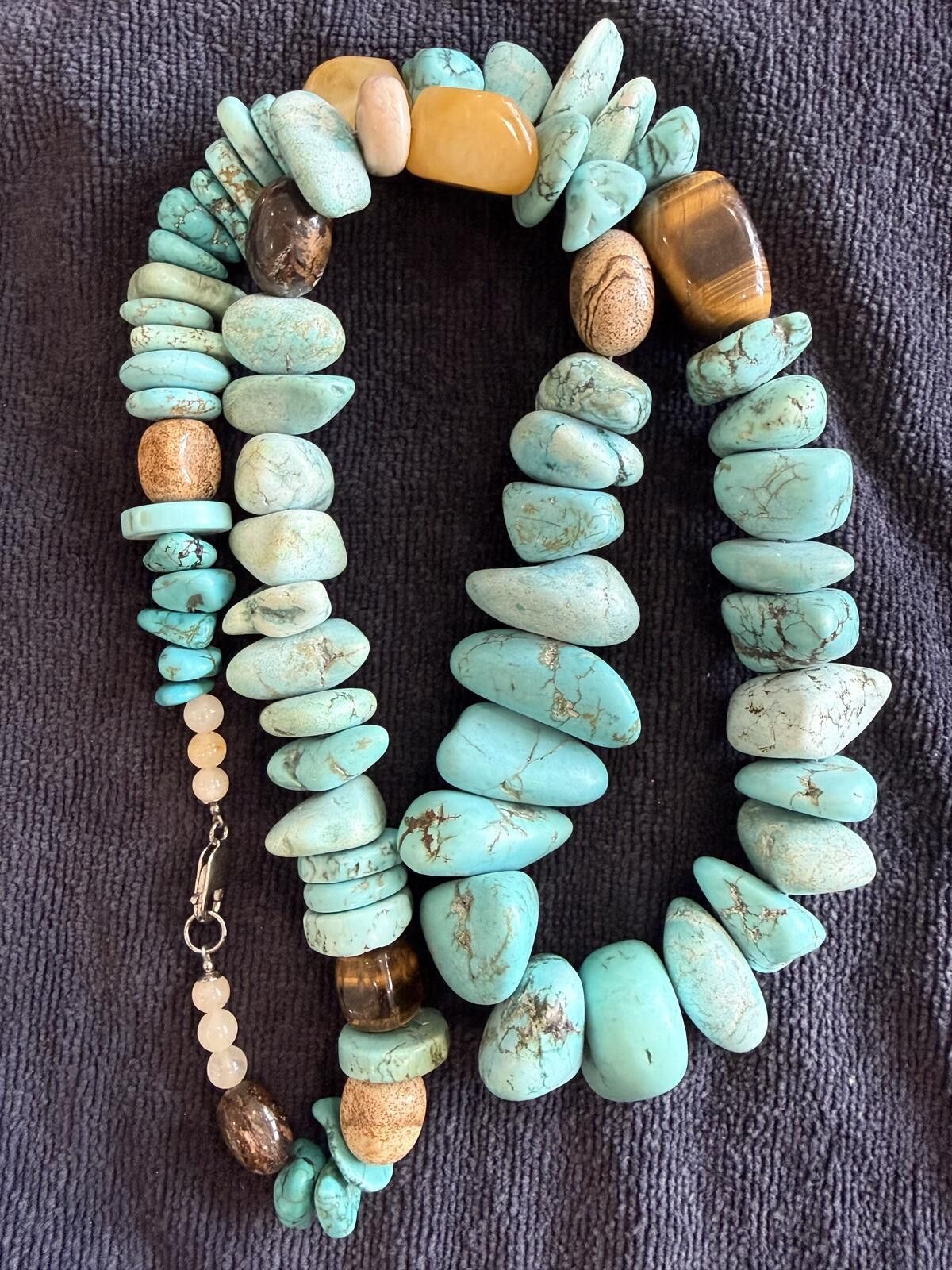Other Chunky Turquoise & Multi-Gemstone Statement Necklace-925 Size ONE SIZE - 3 Thumbnail