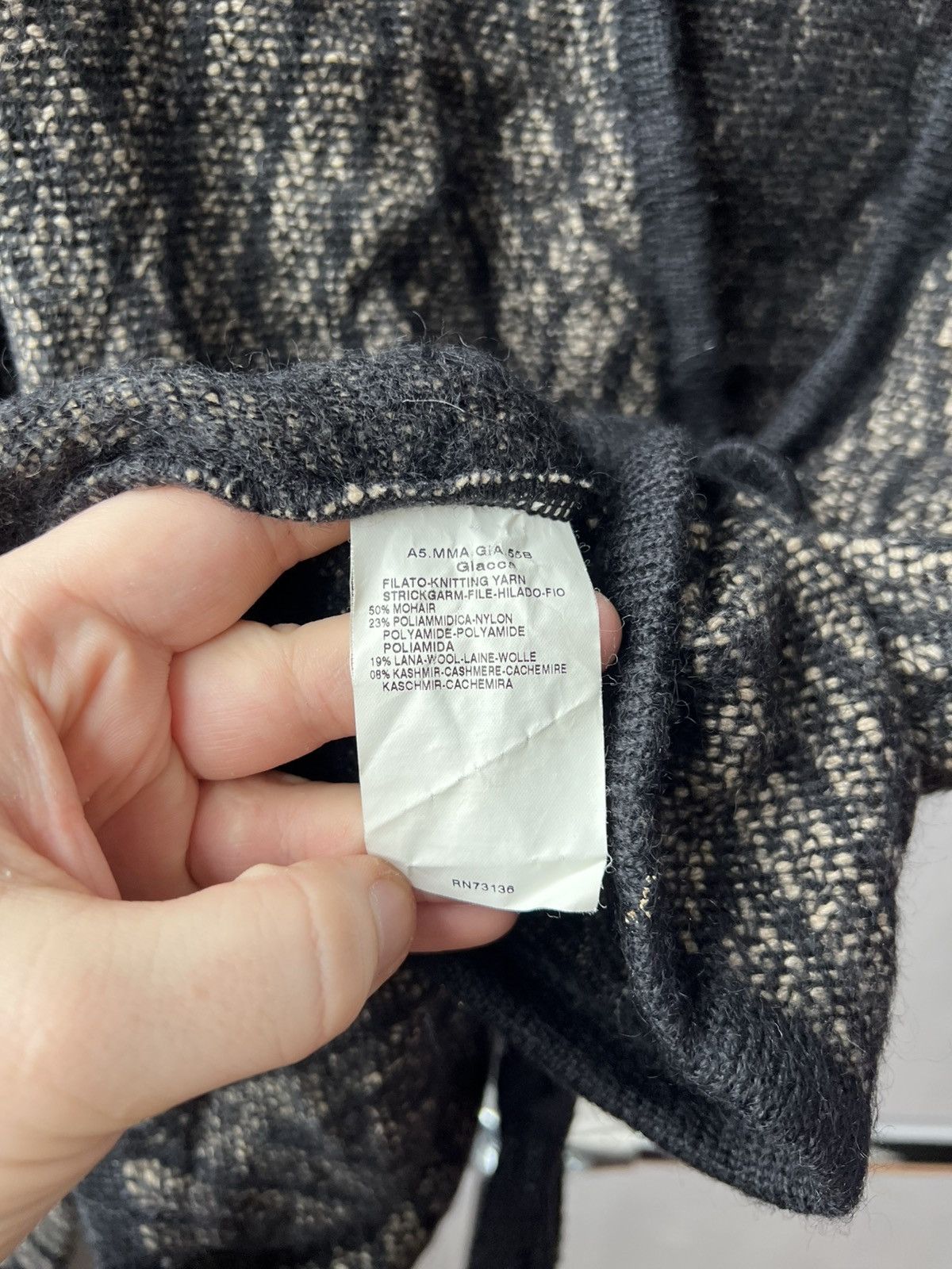 Max Mara MAX MARA ITALY CLASSIC ABSTRACT MOHAIR WOOL CARDIGAN SWEATER Size XL / US 12-14 / IT 48-50 - 9 Thumbnail