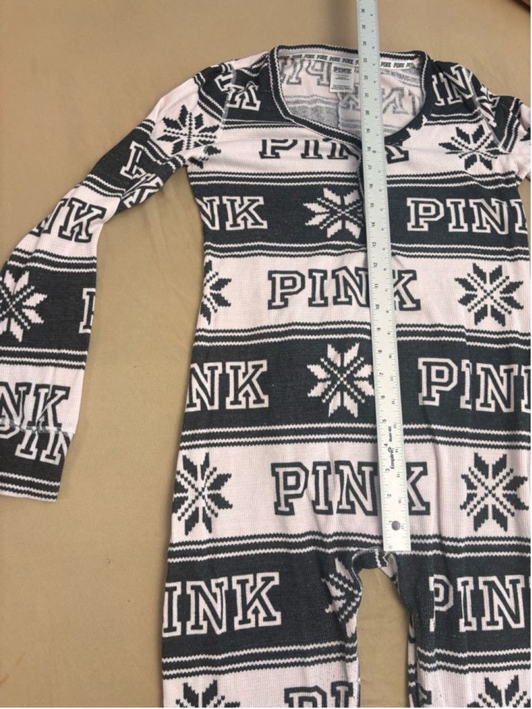 Pink Women's PINK Pajama Onesie L Pink White Black Size L / US 10 / IT 46 - 4 Thumbnail