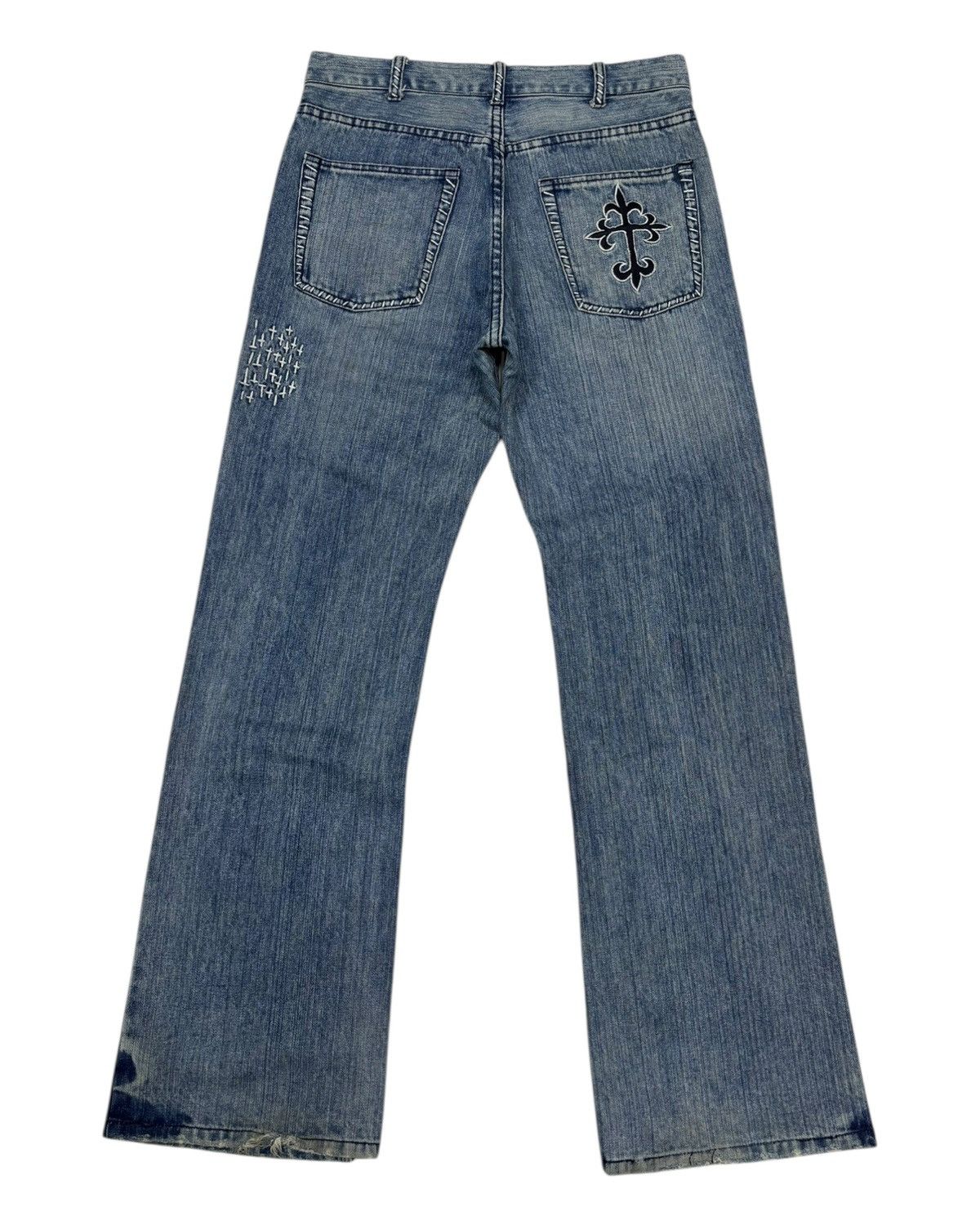 Yasuyuki Ishii × Yoshiyuki Konishi YOSHIYUKI KONISHI CROSS FLARE DENIM CUSTOM JEANS Size US 30 / EU 46 - 8 Thumbnail