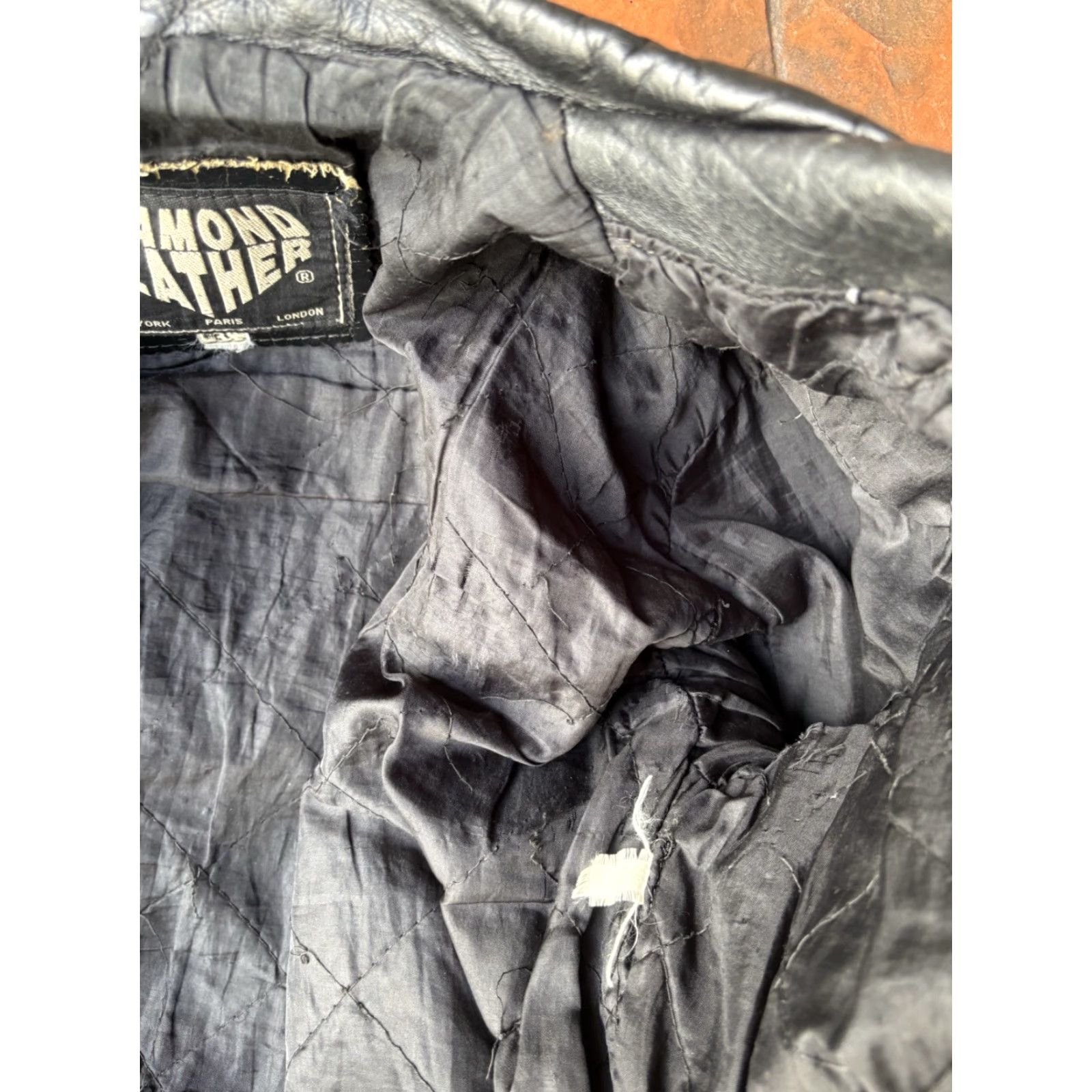 Vintage VINTAGE Diamond Leather Motorcycle Jacket Women’s 38 Black Size XS / US 0-2 / IT 36-38 - 5 Thumbnail
