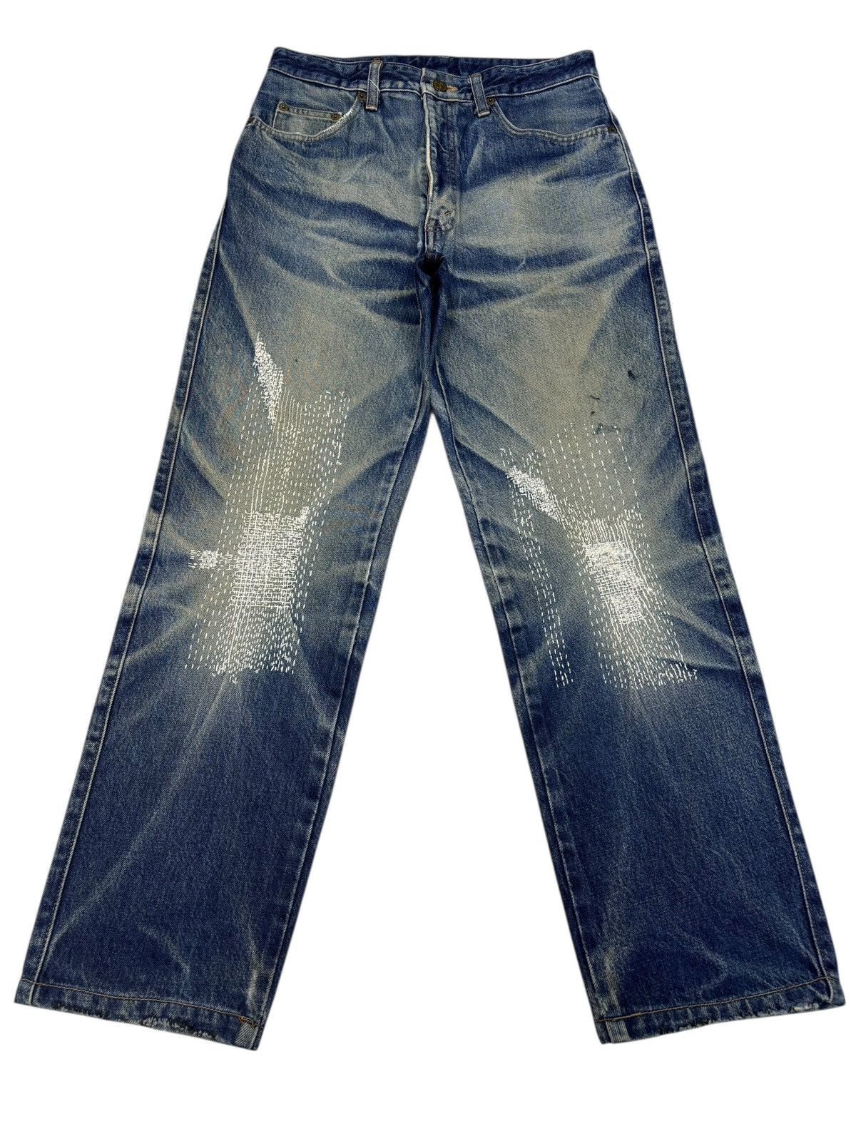 Kapital 🔥VINTAGE BOBSON JAPAN SASHIKO STITCH DENIM JEANS Size US 30 / EU 46 - 7 Thumbnail