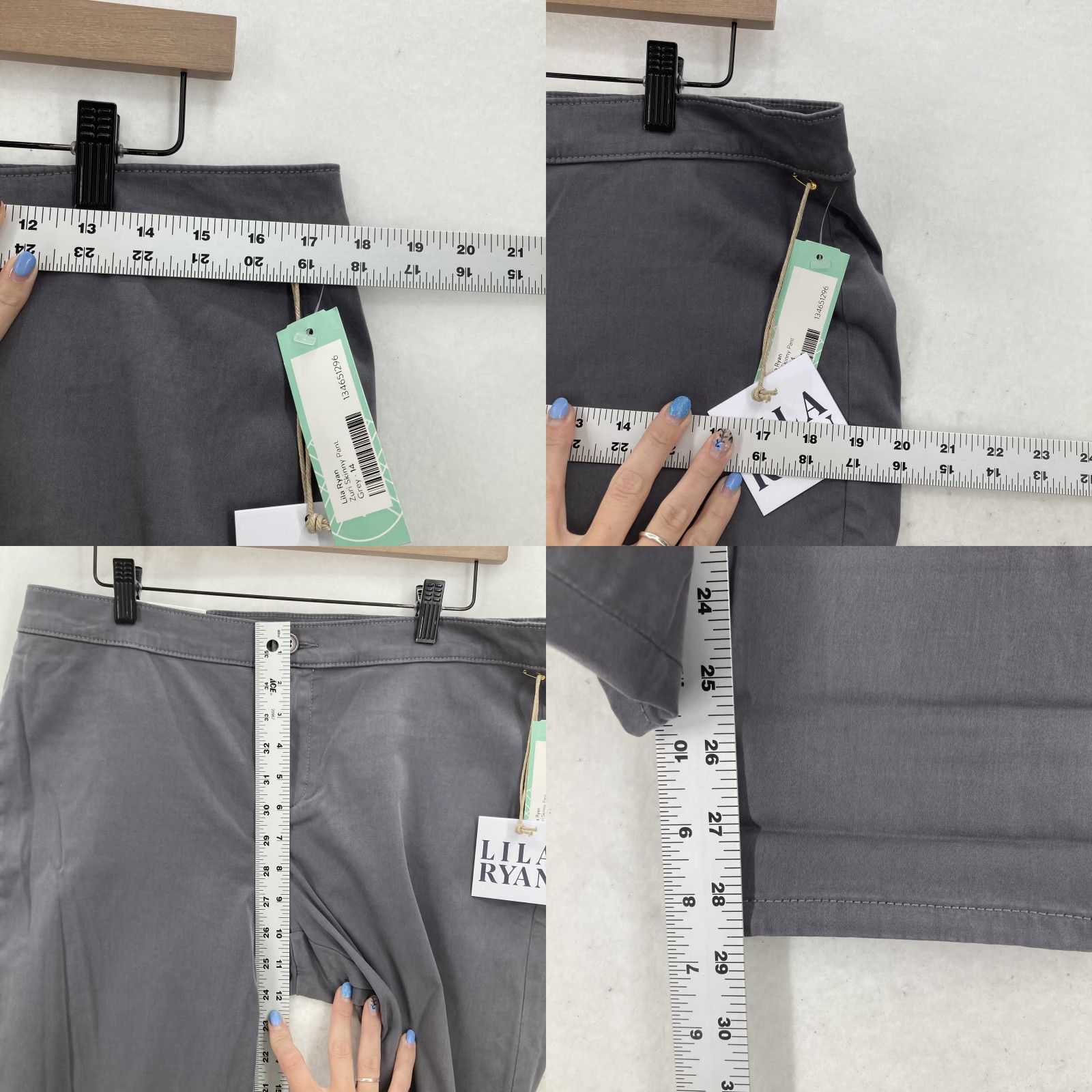 Vintage Lila Ryan Pants Womens 14 Grey Zuri Skinny Tapered Trouser Stretch Workwear Casual Size 36" / US 14 / IT 50 - 8 Thumbnail
