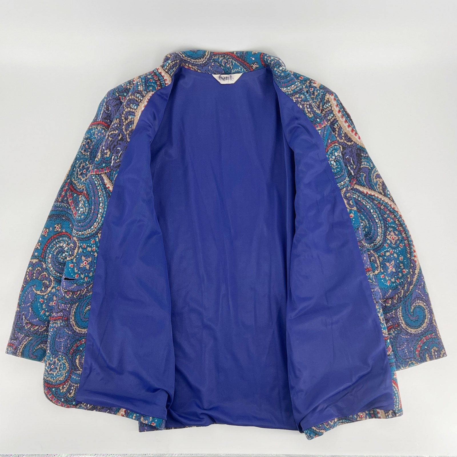 Vintage 90s paisley knit blazer jacket 1990s vintage Size S / US 4 / IT 40 - 3 Thumbnail