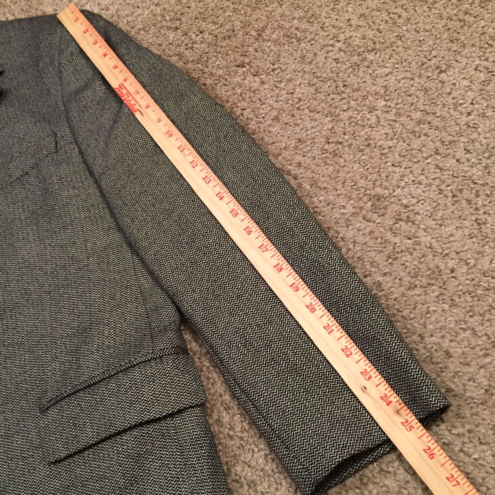 Michael Kors Michael Kors Blazer Mens 42R Black Herringbone Wool Two Button Notch Lapel Double Vent Single-Breasted 2 Piece Jacket Coat Colorful Mens Size 42R - 3 Thumbnail