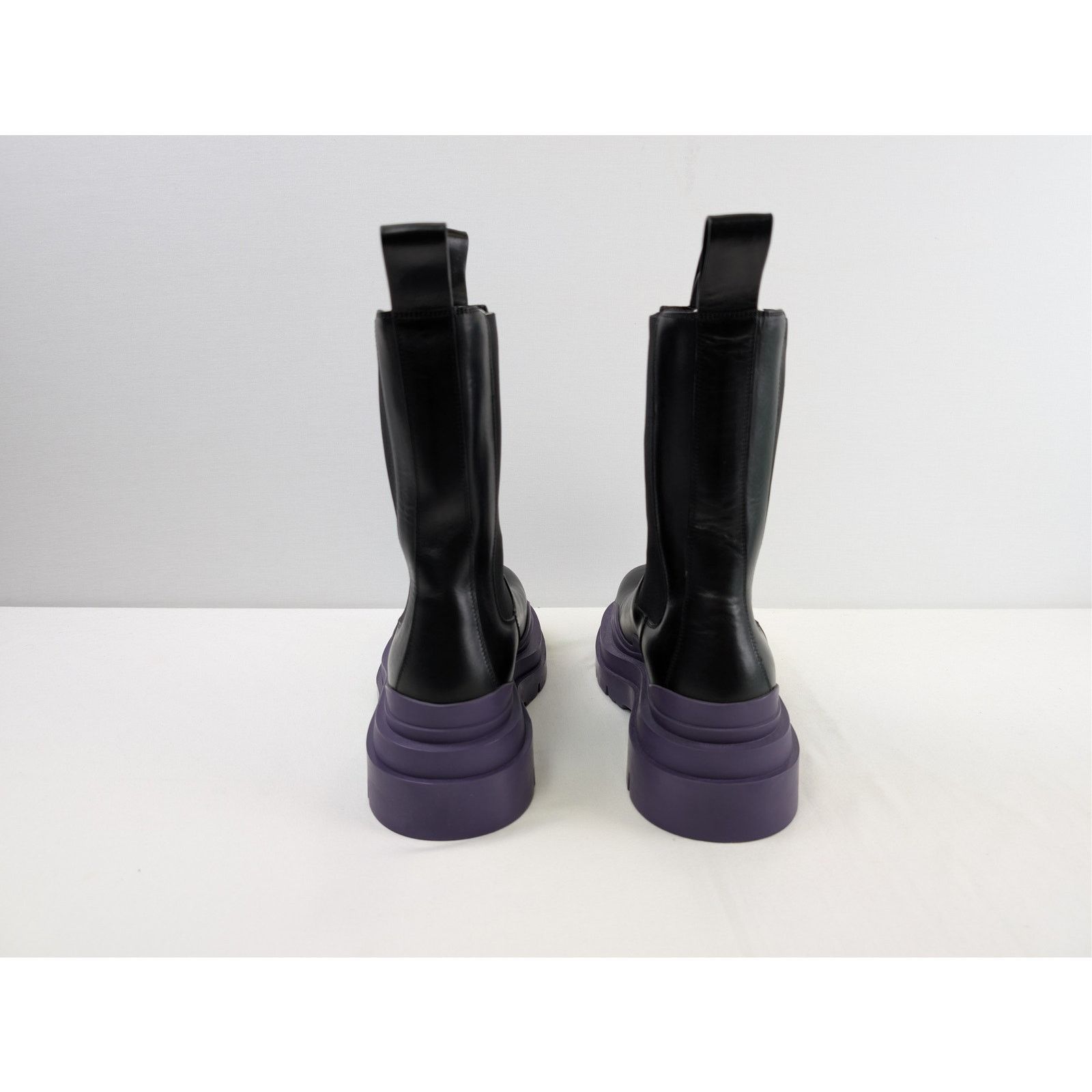 Bottega Veneta o1rshd1 Military Calf Tire Boots in Black/Purple Size US 8 / EU 41 - 10 Thumbnail