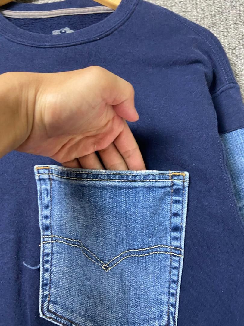 Fruit Of The Loom Fruit Of The Loom Sweatshirt with Denim Sleeves (205) Size US M / EU 48-50 / 2 - 6 Thumbnail