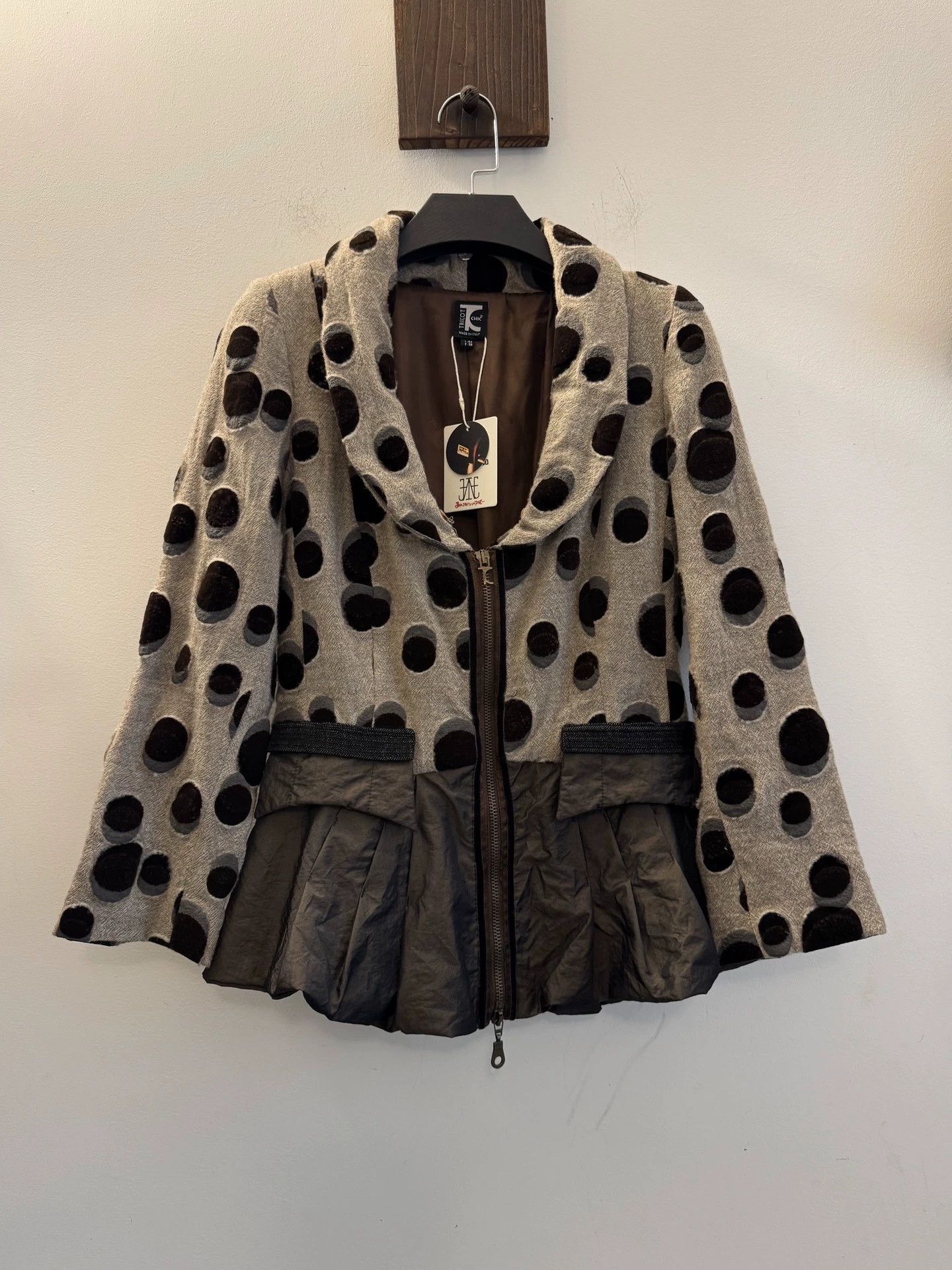 Other Italian Round Neck Polka Dot Waist Paneled Jacket Size M / US 6-8 / IT 42-44 - 9 Thumbnail