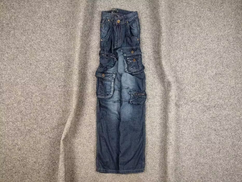 Japanese Brand Vintage if six was nine Style Y2K Faded Denim Cargo Jeans Size US 31 - 1 Thumbnail