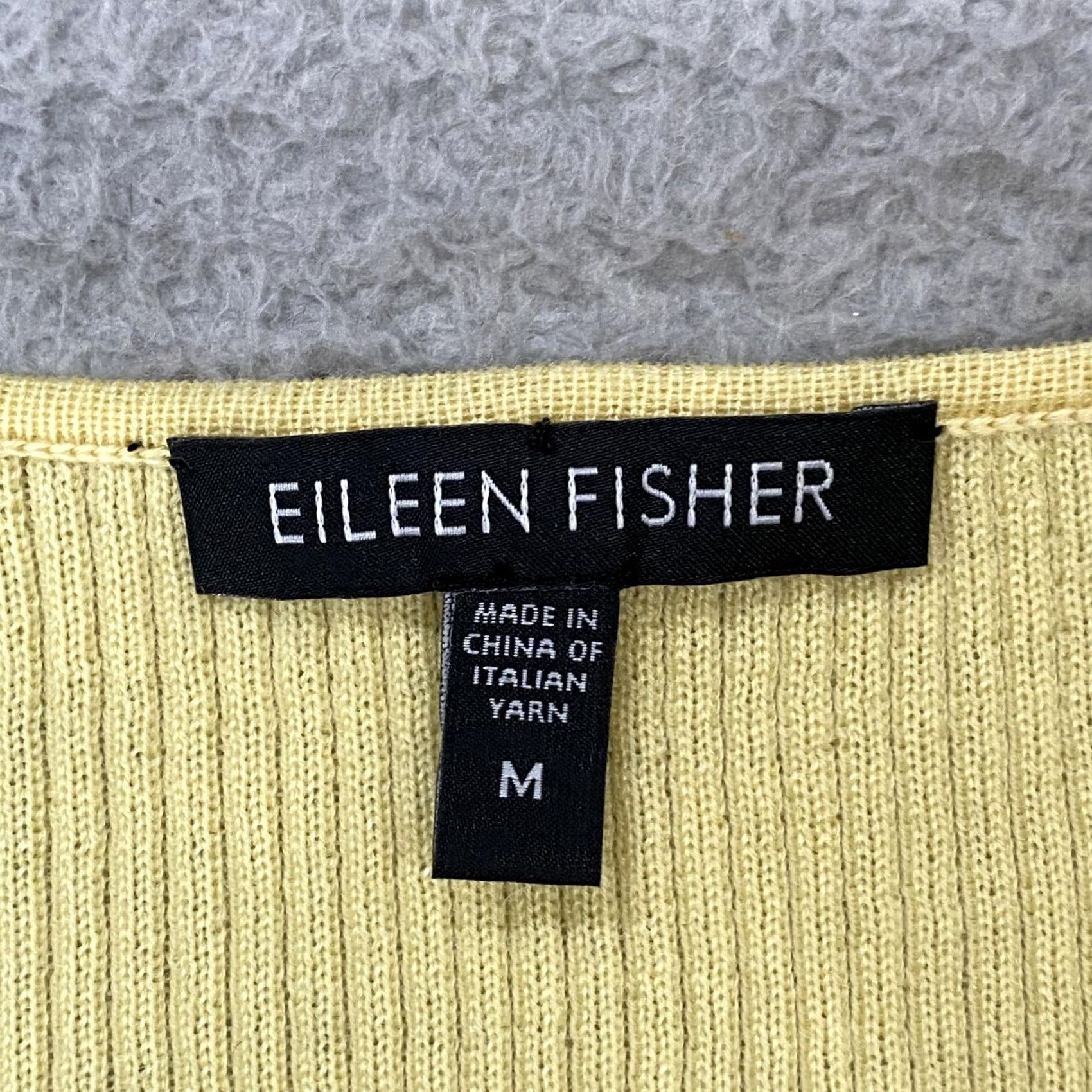 Eileen Fisher VINTAGE Eileen Fisher Tank Sweater Womens Medium Ribbed Merino Wool Butter Yellow Size M / US 6-8 / IT 42-44 - 6 Thumbnail