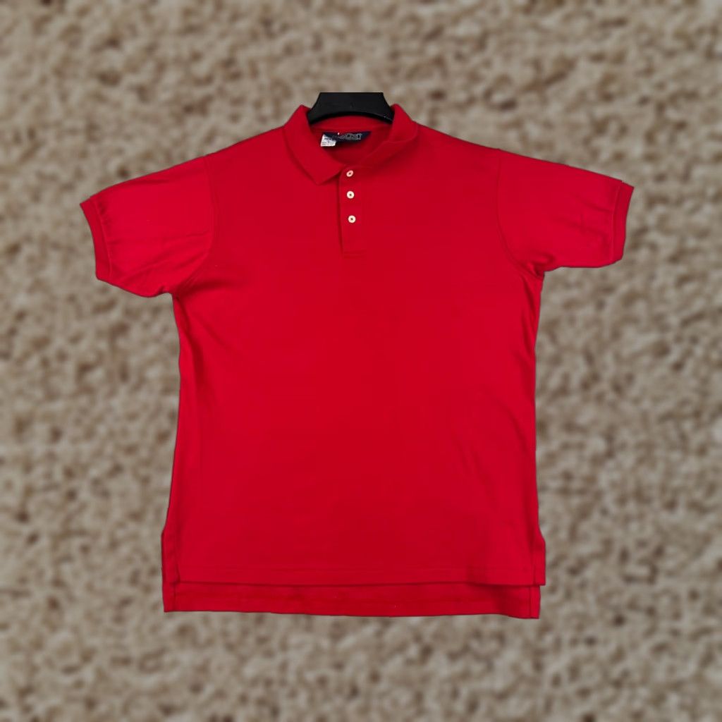 Lands' End Lands' End Polo Shirt Mens Large Red Waffle Knit Pattern Golf Golfer Work Wear Size US L / EU 52-54 / 3 - 1 Thumbnail