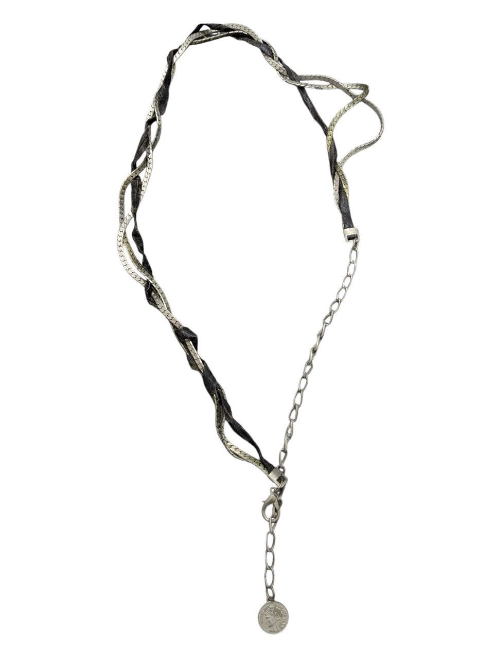 Other SILVER-TONE CHAIN NECKLACE & BLACK LEATHER FRANCE MEDAL Size ONE SIZE - 1 Thumbnail