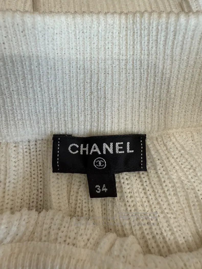 Chanel Chanel White knitted pleated skirt Size 42" / US 20 - 4 Thumbnail