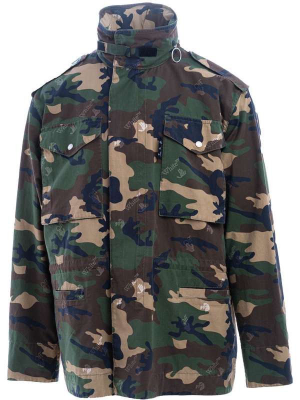 Off-White o1y0225 Logo Jacket in Military Green Size US XS / EU 42 / 0 - 1 Thumbnail