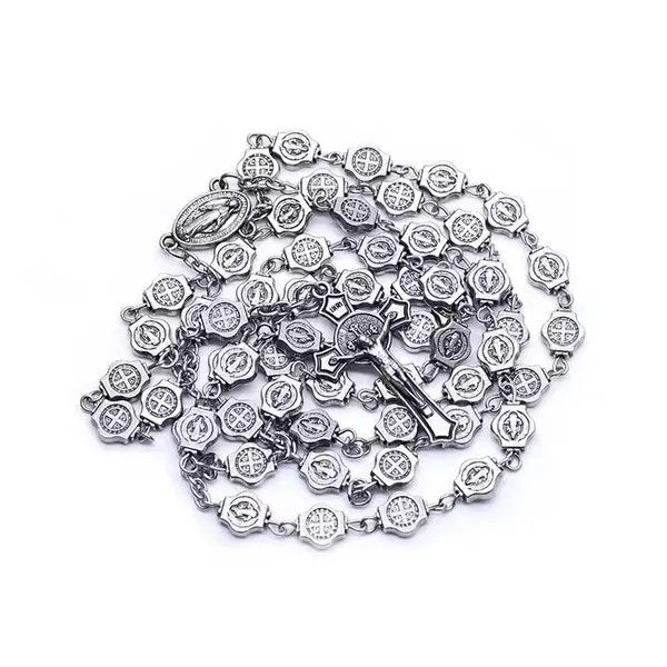 Jewelry Saint Benedict Rosary Necklace Chain Catholic Church Jesus Size ONE SIZE - 2 Thumbnail