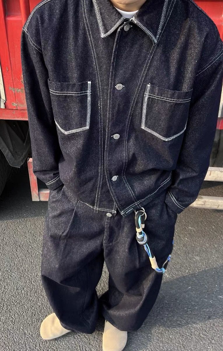 Japanese Brand × Vintage Outdoor retro fashion y2k contrast thread denim jacket Size US M / EU 48-50 / 2 - 6 Thumbnail