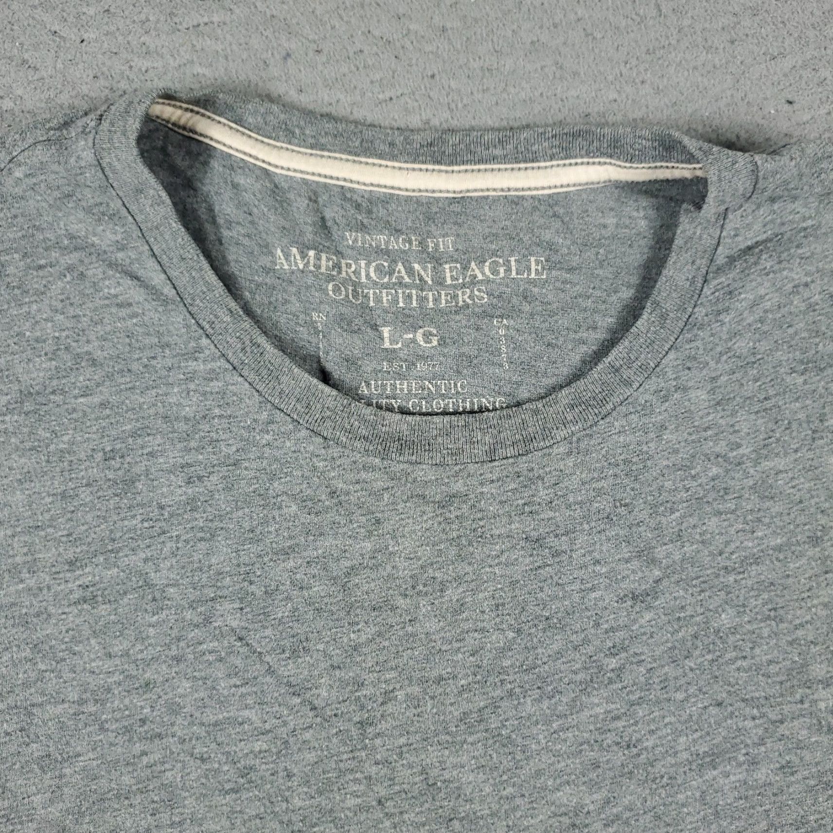 American Eagle Outfitters AMERICAN EAGLE OUTFITTERS T-Shirt Mens Large Gray Crew Neck Short Sleeve Cotton Logo Vintage? No – Regular Fit, Solid Pattern, All Seasons, Adult Mens Size US L / EU 52-54 / 3 - 2 Thumbnail