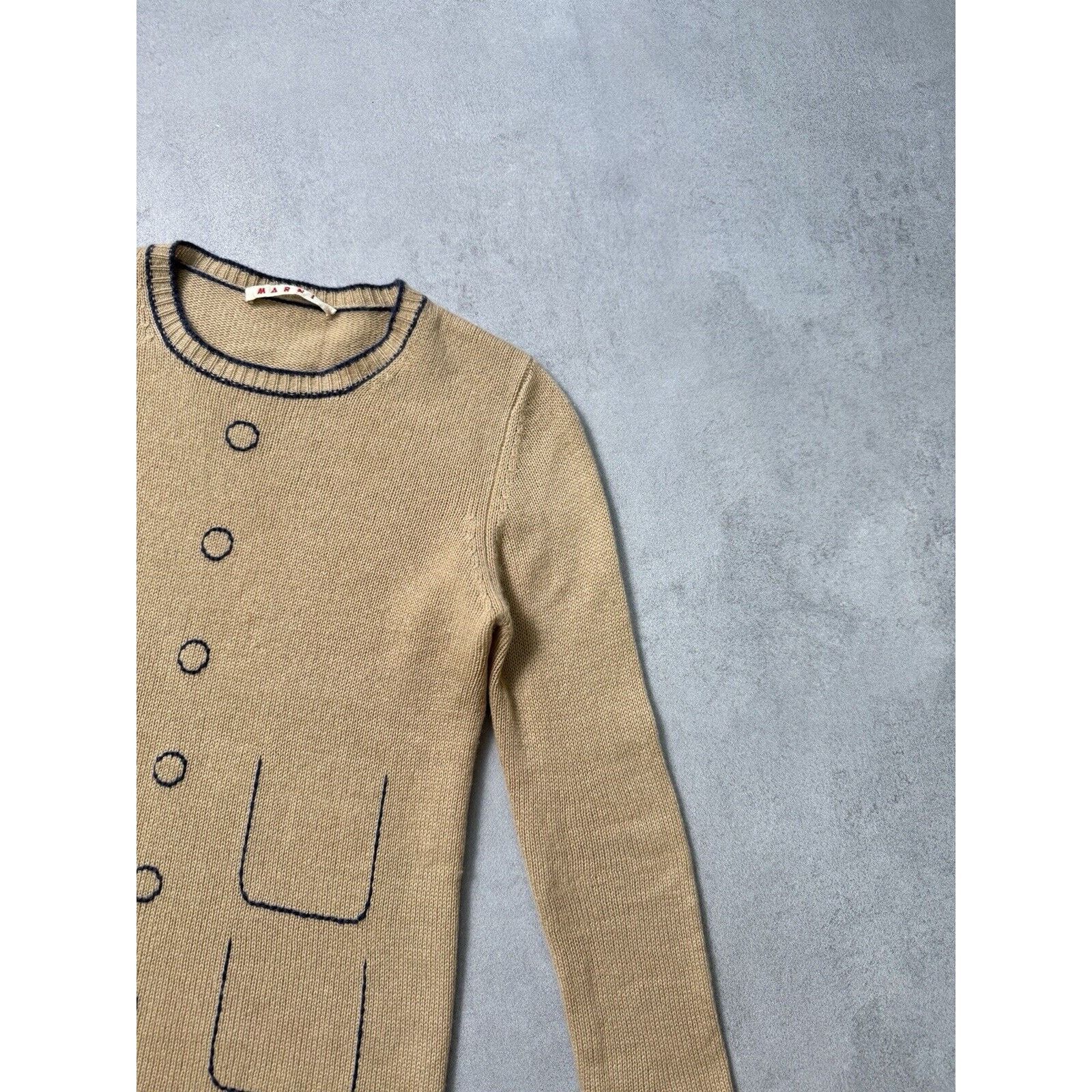 Marni Marni Cashmere Beige Sweater Wool Size S / US 4 / IT 40 - 4 Thumbnail