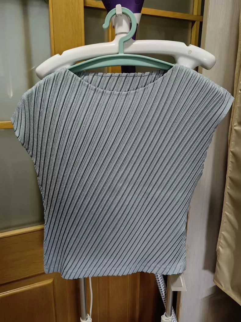 Issey Miyake Issey Miyake size:2 Grey twill short-sleeved shirt Size S / US 4 / IT 40 - 1 Thumbnail