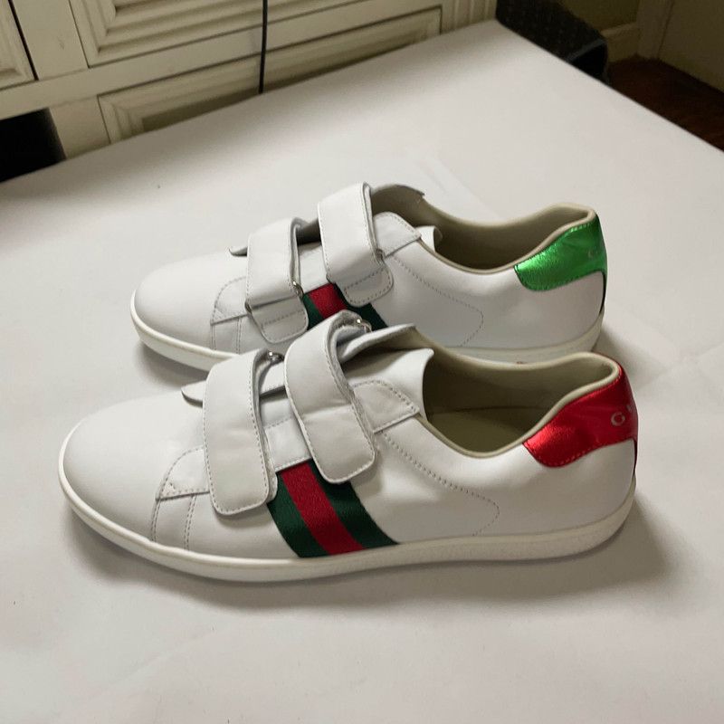 Gucci Gucci Ace Kids Leather Sneakers with Colorful Details 0079 Size US 6.5 / EU 39-40 - 1 Thumbnail