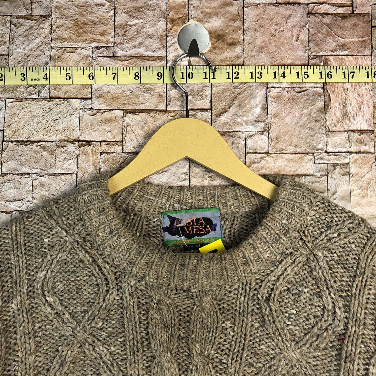 Aran Isles Knitwear × Japanese Brand × Vintage Costa Mesa Brown aran isle cable Knitwear #A779 Size US L / EU 52-54 / 3 - 4 Thumbnail