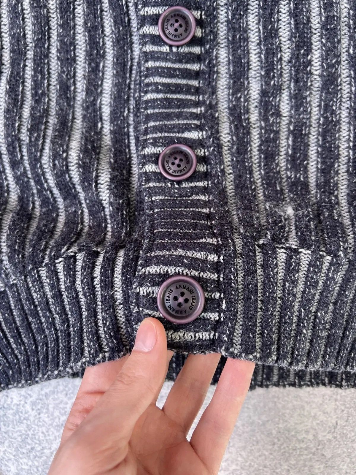 Armani × Vintage Vintage Armani Jeans Ripped Archival Y2k sweater Size US L / EU 52-54 / 3 - 6 Thumbnail