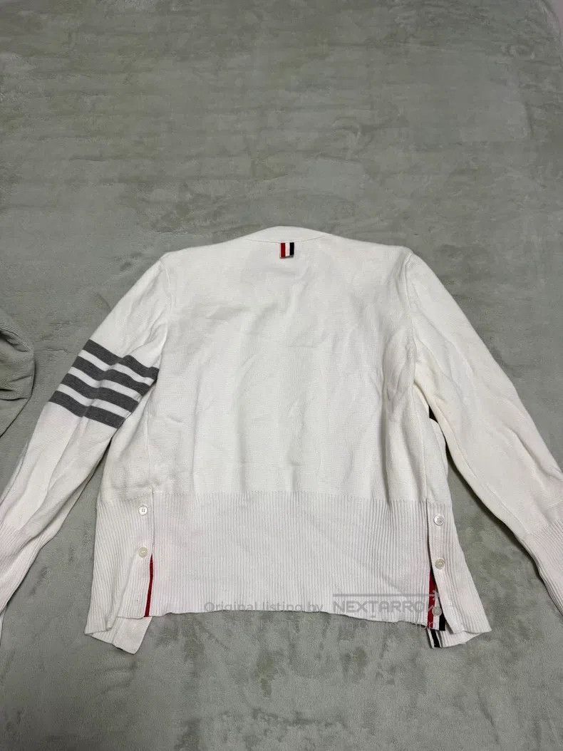 Thom Browne Thom Browne Classic White Cotton Cardigan Size US M / EU 48-50 / 2 - 3 Thumbnail