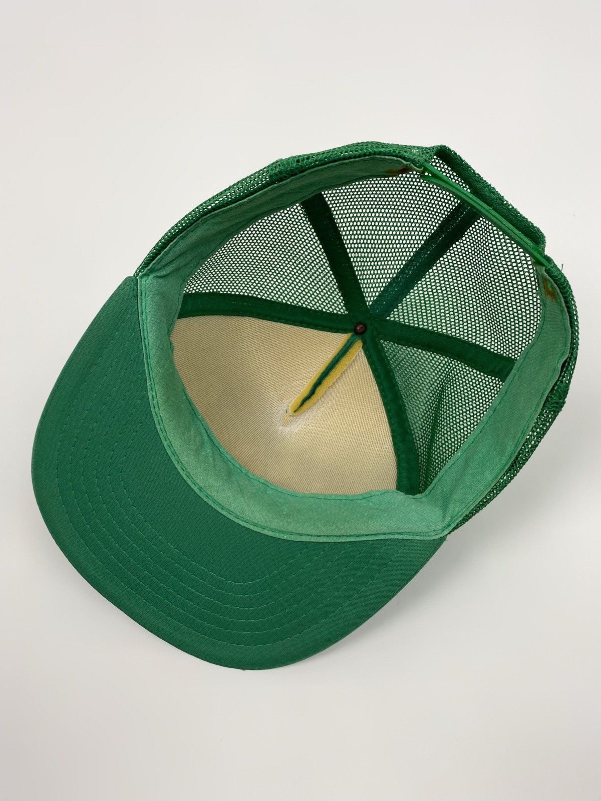 John Deere 1990’s Vintage John Deere Logo Quote Foam Mesh Trucker Hat Size ONE SIZE - 11 Thumbnail