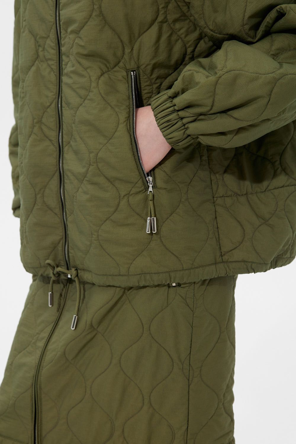 IENKI IENKI o1s22i1n1024 Quilted Trial Jacket in Olive Green Size M / US 6-8 / IT 42-44 - 7 Thumbnail