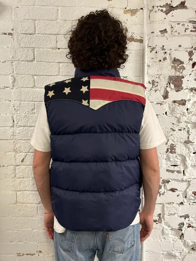 Polo Ralph Lauren 2010s Ralph Lauren Navy Camo Reversible American Flag Puffer Vest Size US S / EU 44-46 / 1 - 4 Thumbnail