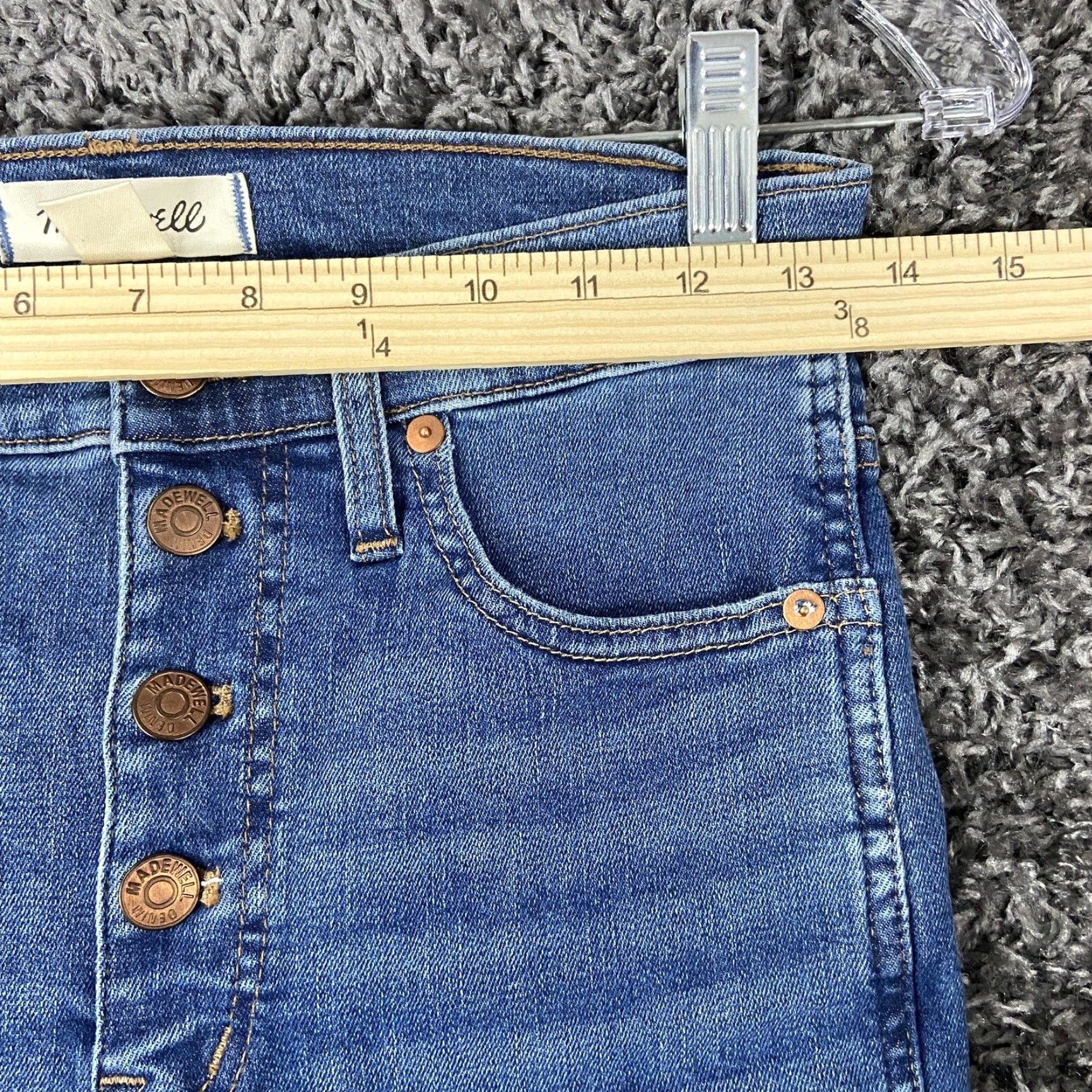 Madewell Madewell Jeans Skinny 10” High-Rise Women's 26 Blue Distressed Hem Womens Size 26" / US 2 / IT 38 - 6 Thumbnail