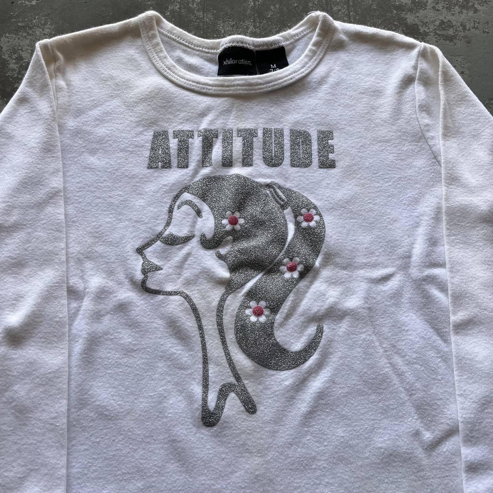 Vintage Vintage Y2K Attitude Floral Grunge Glitter Joke Baby Tee Size XS / US 0-2 / IT 36-38 - 2 Thumbnail