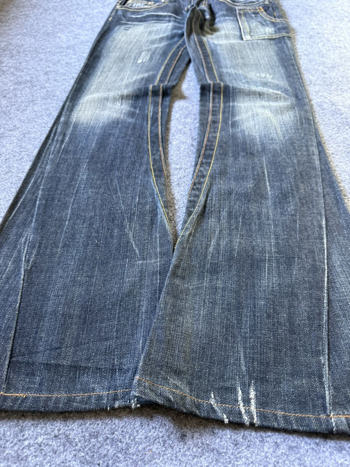 If Six Was Nine Press Japan Embroidered Tribal Paneled Spiral Flared Jeans Size US 27 - 8 Thumbnail
