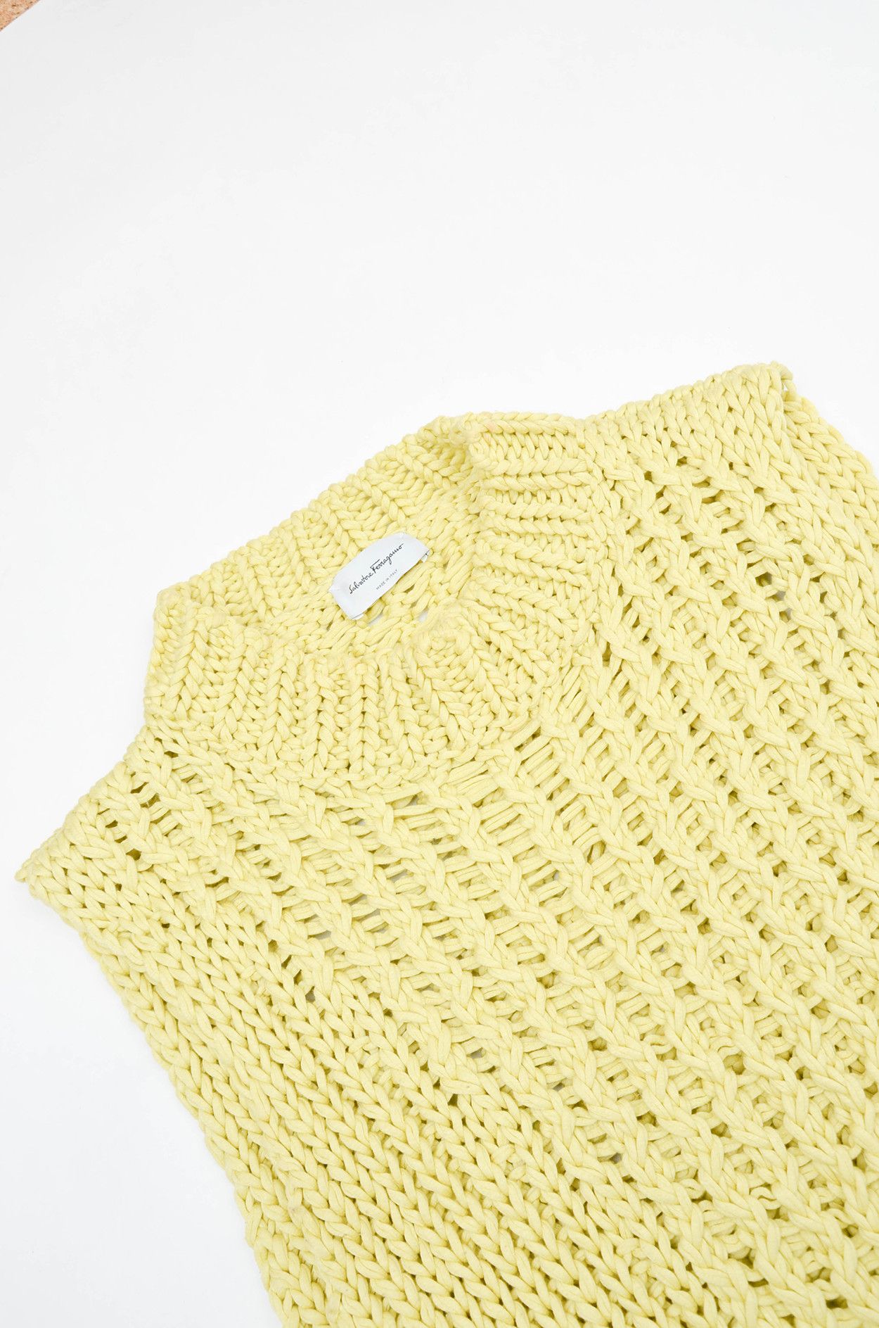 Salvatore Ferragamo Salvatore Ferragamo Open-Knit Cotton Maxi Dress Yellow - L Size L / US 10 / IT 46 - 5 Thumbnail
