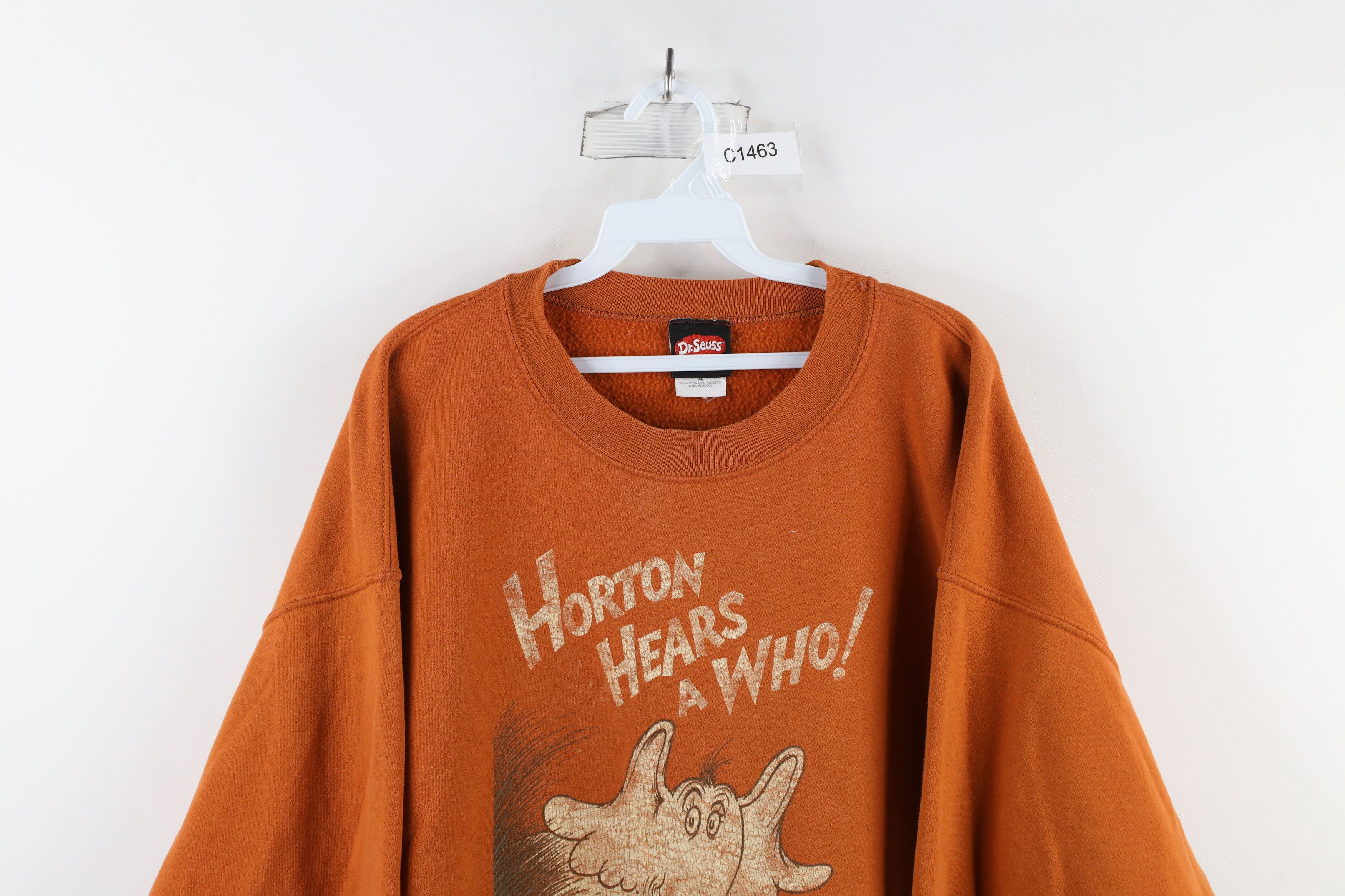 Vintage Vintage Y2K 2006 Dr Seuss Hears A Who Sweatshirt Orange Size US XL / EU 56 / 4 - 2 Thumbnail
