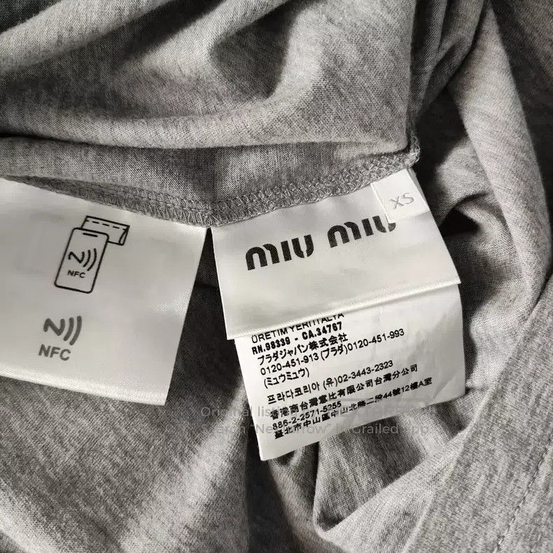 Miu Miu Miu Miu Size XS Cotton T-shirt short sleeve sweater Size XS / US 0-2 / IT 36-38 - 5 Thumbnail