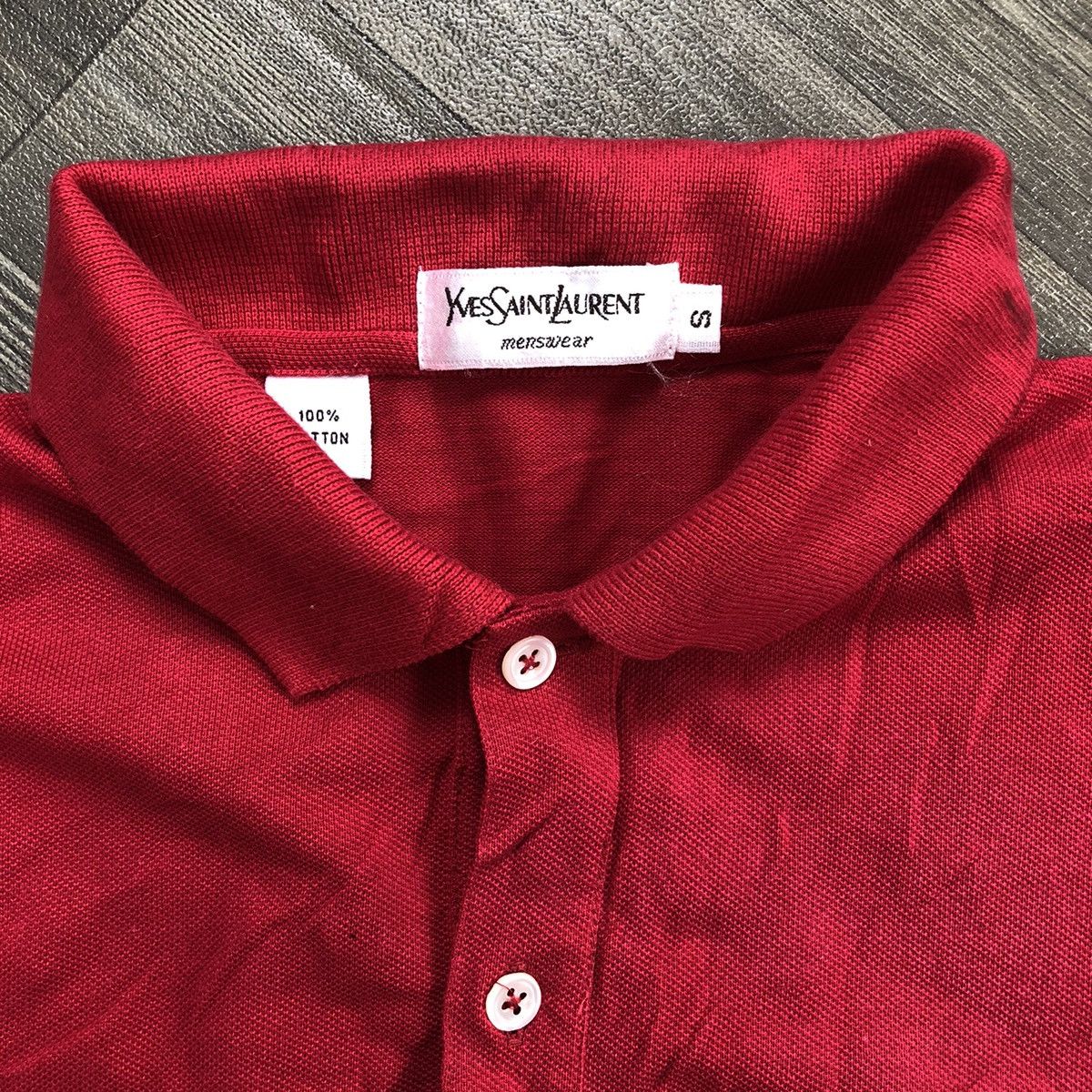 Vintage × Yves Saint Laurent Vintage Yves Saint Laurent Pour Homme YSL Red Polo Shirt Size US S / EU 44-46 / 1 - 4 Thumbnail