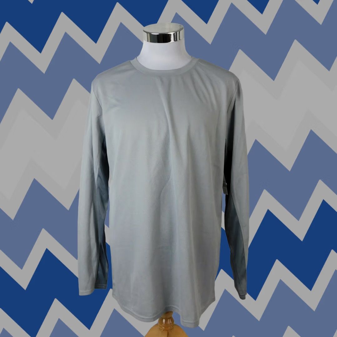 Vintage Zone Pro Men's Long Sleeve T-Shirt Crew Neck Gray XL Sport Gym & Training Regular Fit White? Size US XL / EU 56 / 4 - 1 Thumbnail