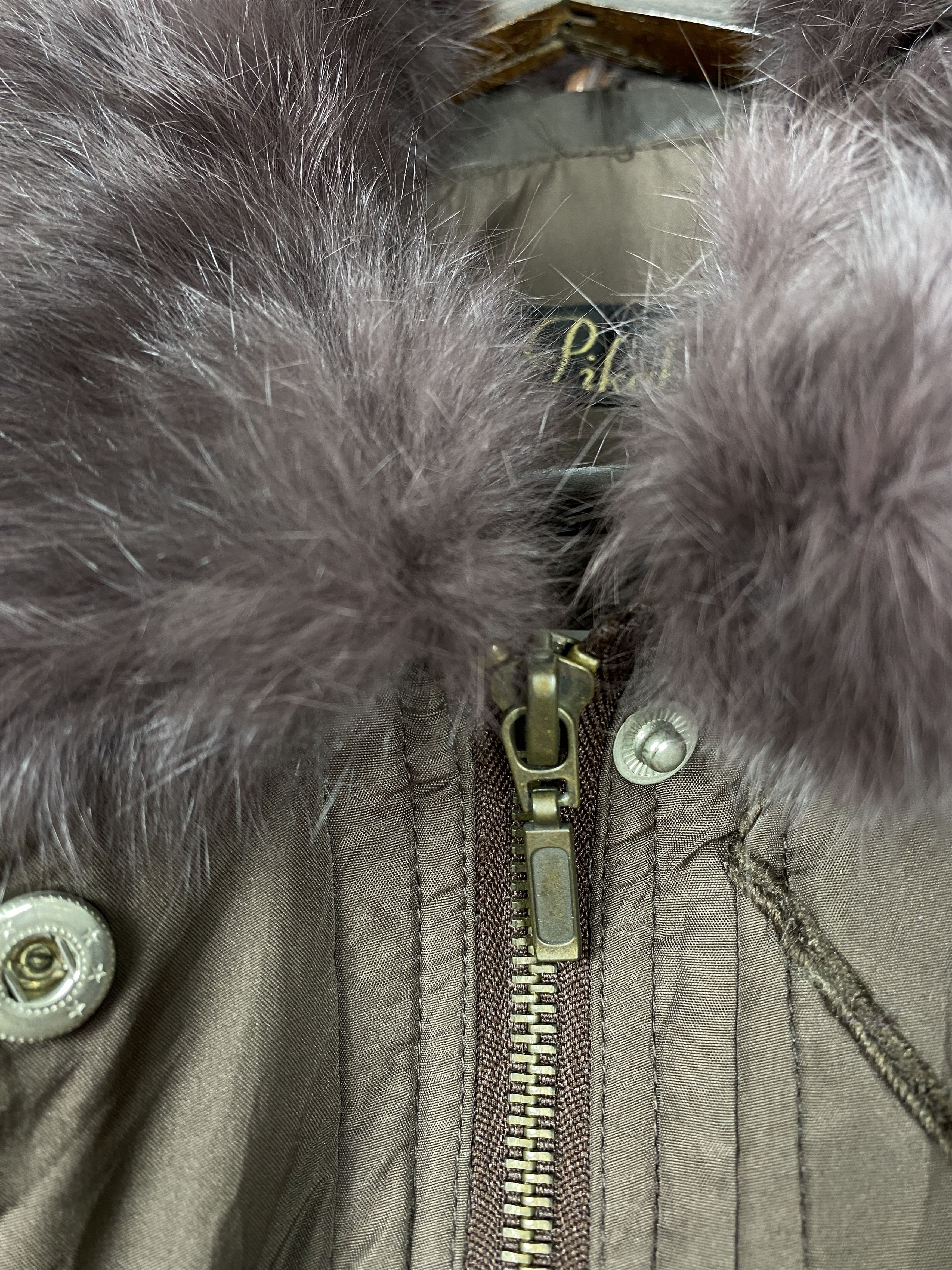 Japanese Brand Vintage Pikabia Fur Collar Quilted Long Jacket J2126 Size S / US 4 / IT 40 - 3 Thumbnail