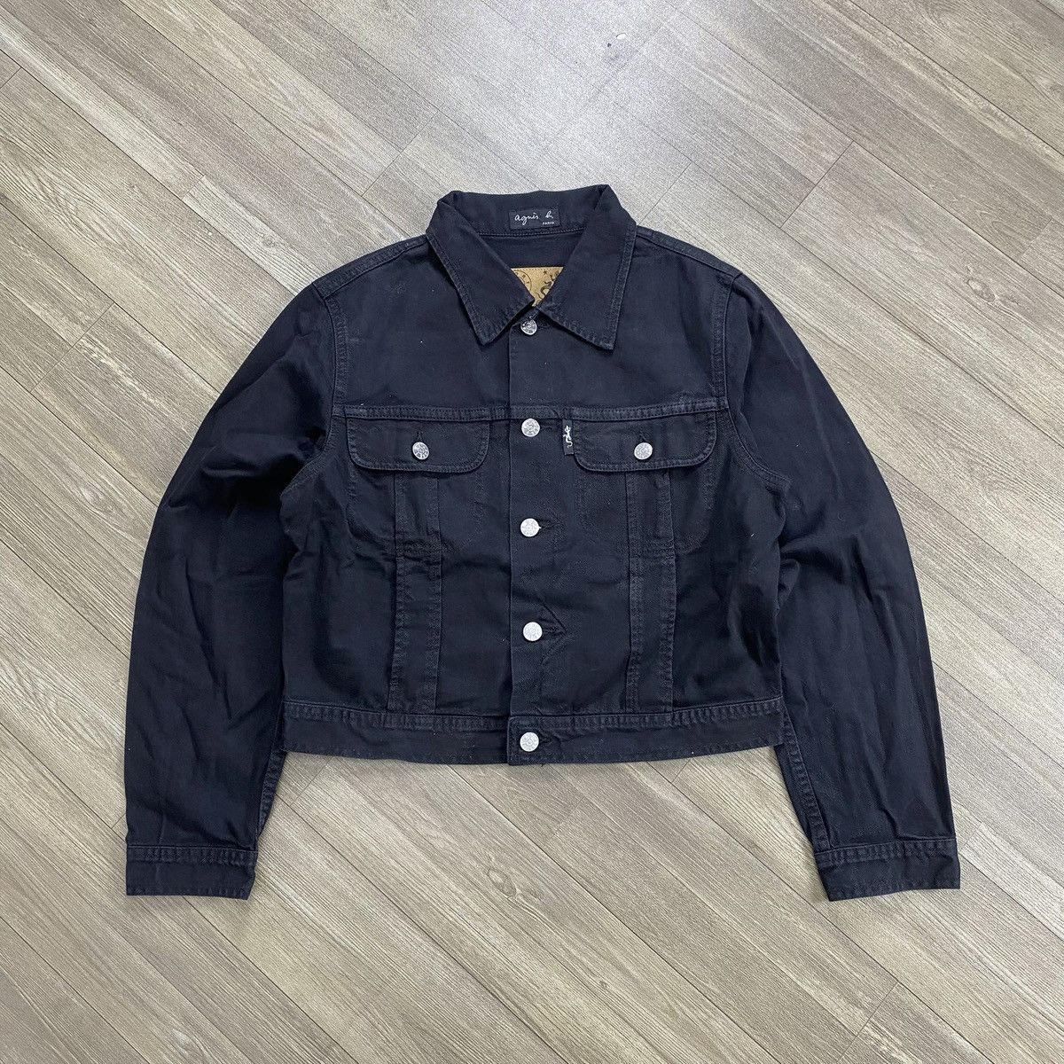 agnes b. Vintage 90's Agnes B Homme Black Denim Jacket Small