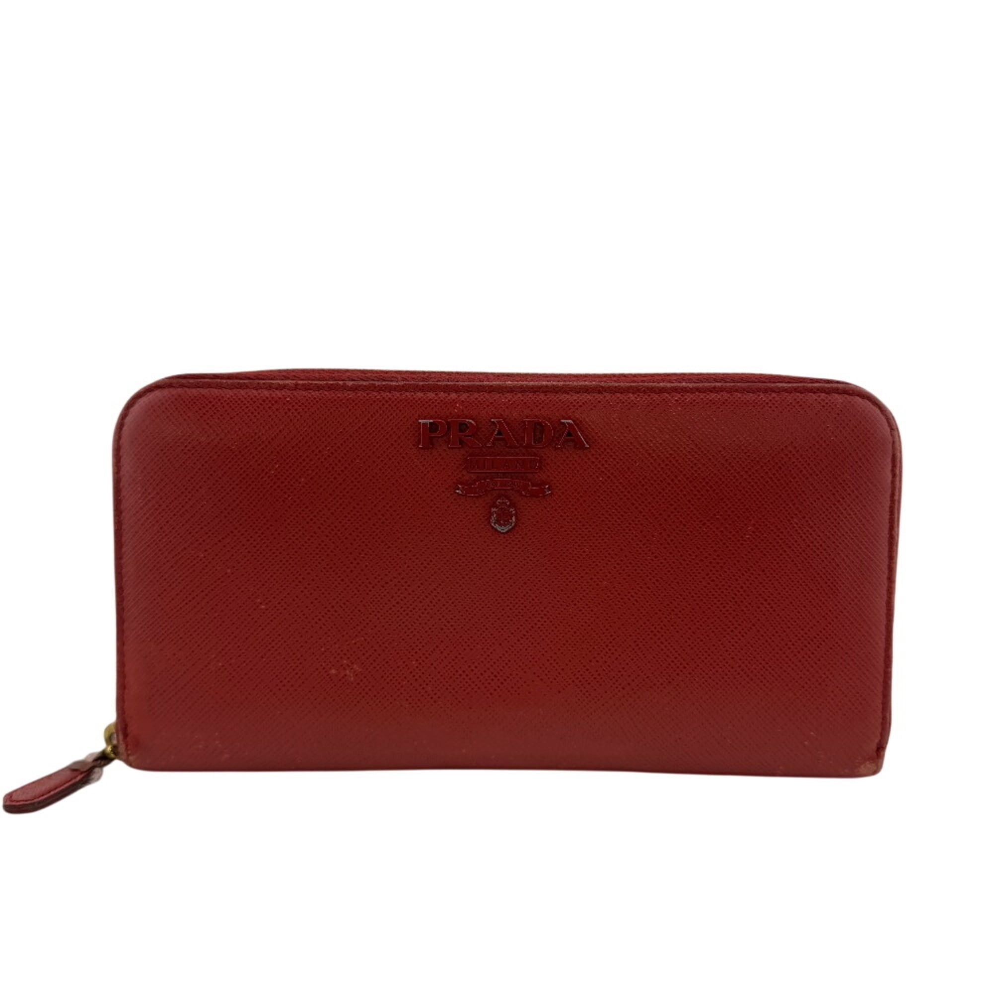 Prada PRADA 1ML506 SHINE Saffiano FUOCO Long Wallet Red Size ONE SIZE - 1 Thumbnail