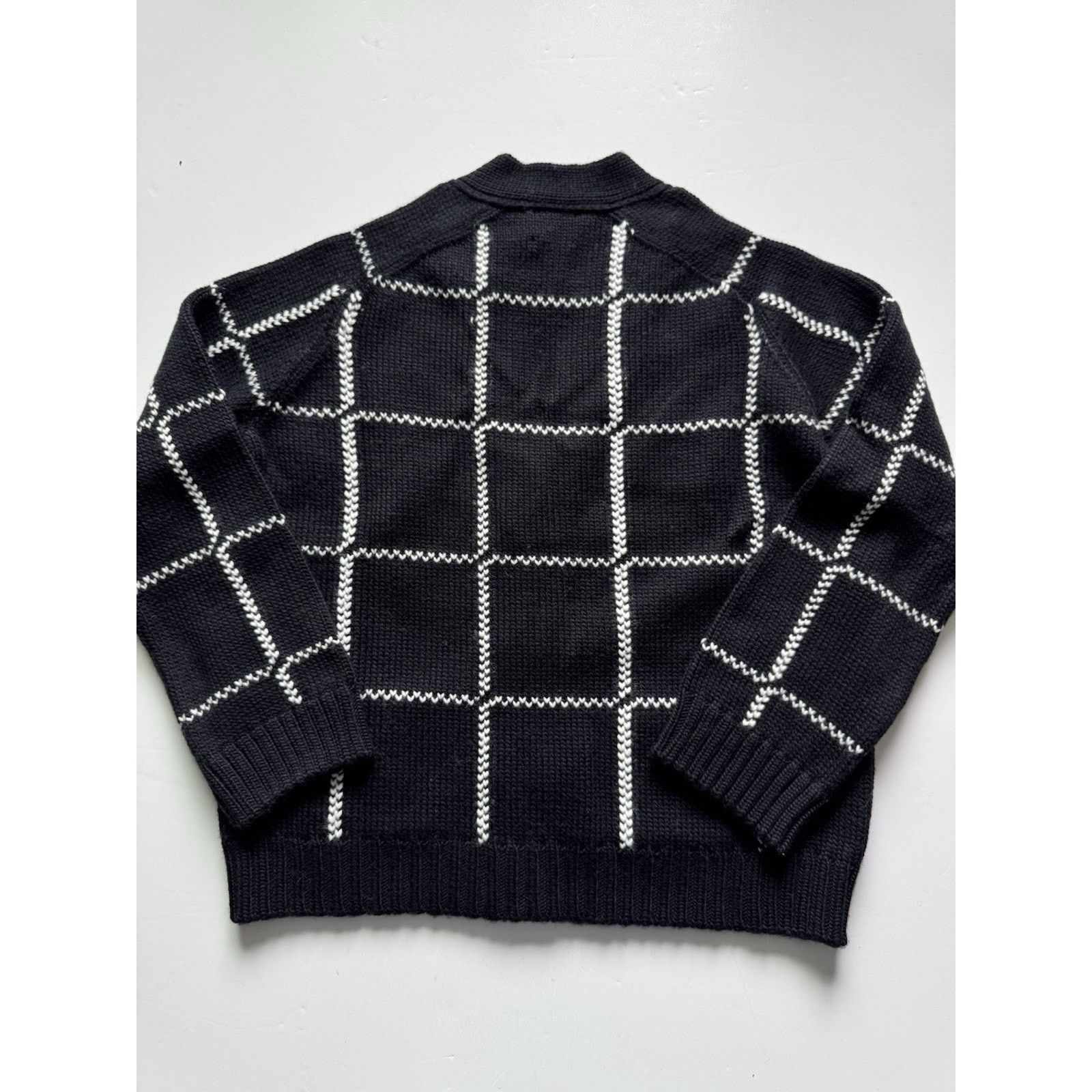 Anine Bing Anine Bing Kurt Black White Plaid Cardigan Merino Wool Blend Size S / US 4 / IT 40 - 6 Thumbnail