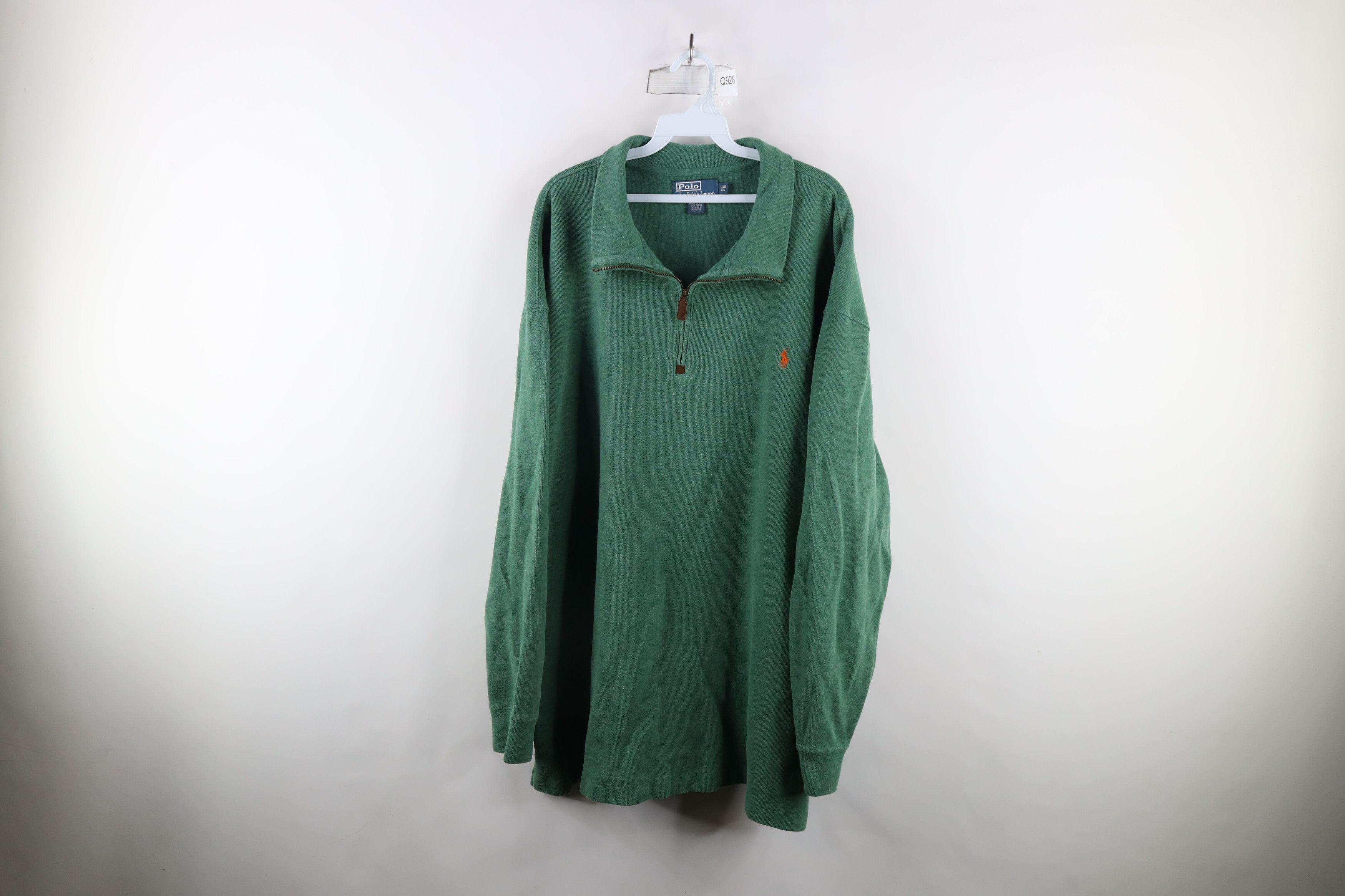 Ralph Lauren × Vintage Vintage 90s Ralph Lauren Half Zip Pullover Sweater Green Size US XXL / EU 58 / 5 - 1 Thumbnail