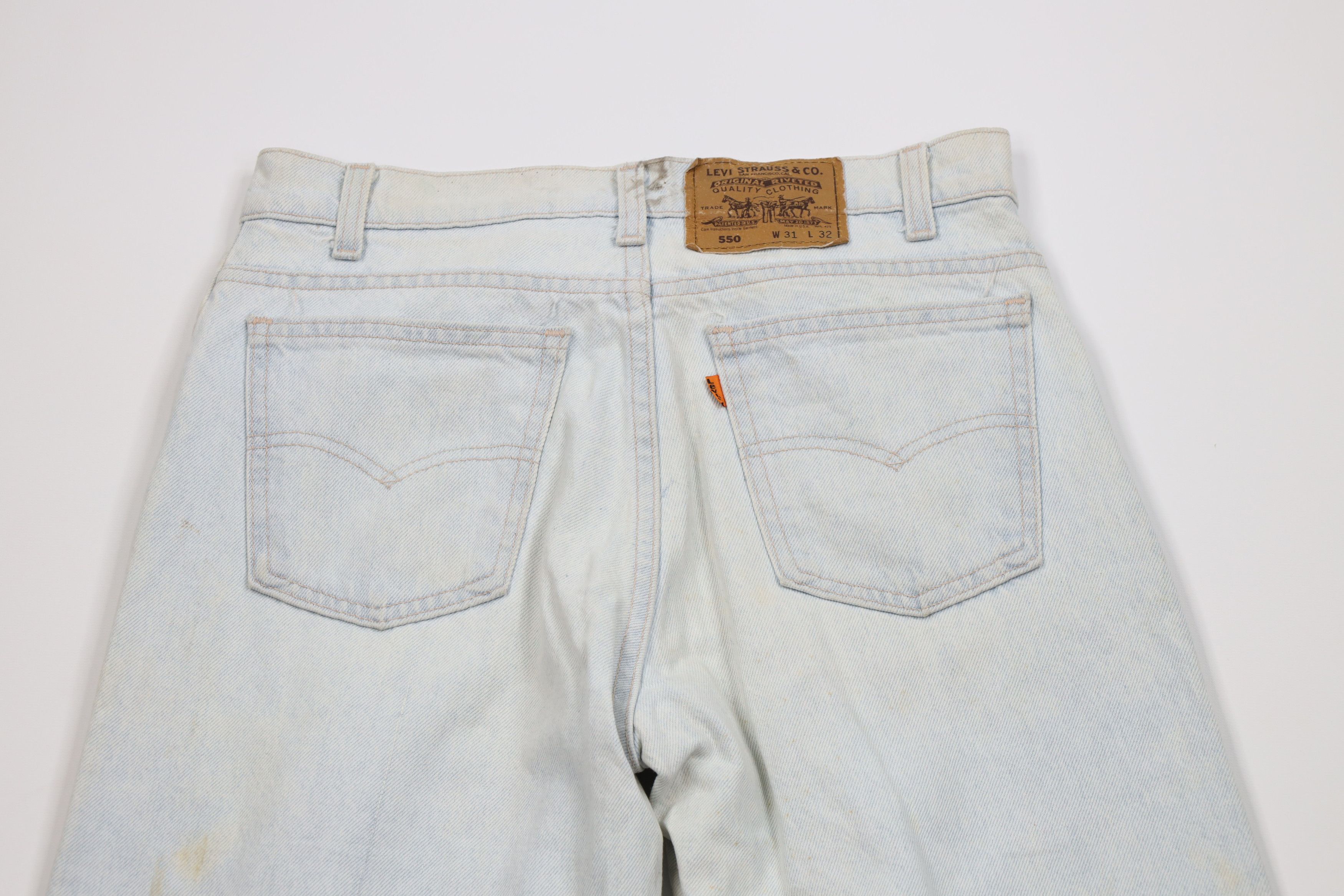Levi's Vintage 80s Levis 550 Orange Tab Relaxed Fit Denim Jeans USA Size US 31 - 12 Thumbnail